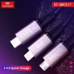 کابل 3 سر فست شارژ Earldom EC-IMC017 2.4A 1.2m - Image 5