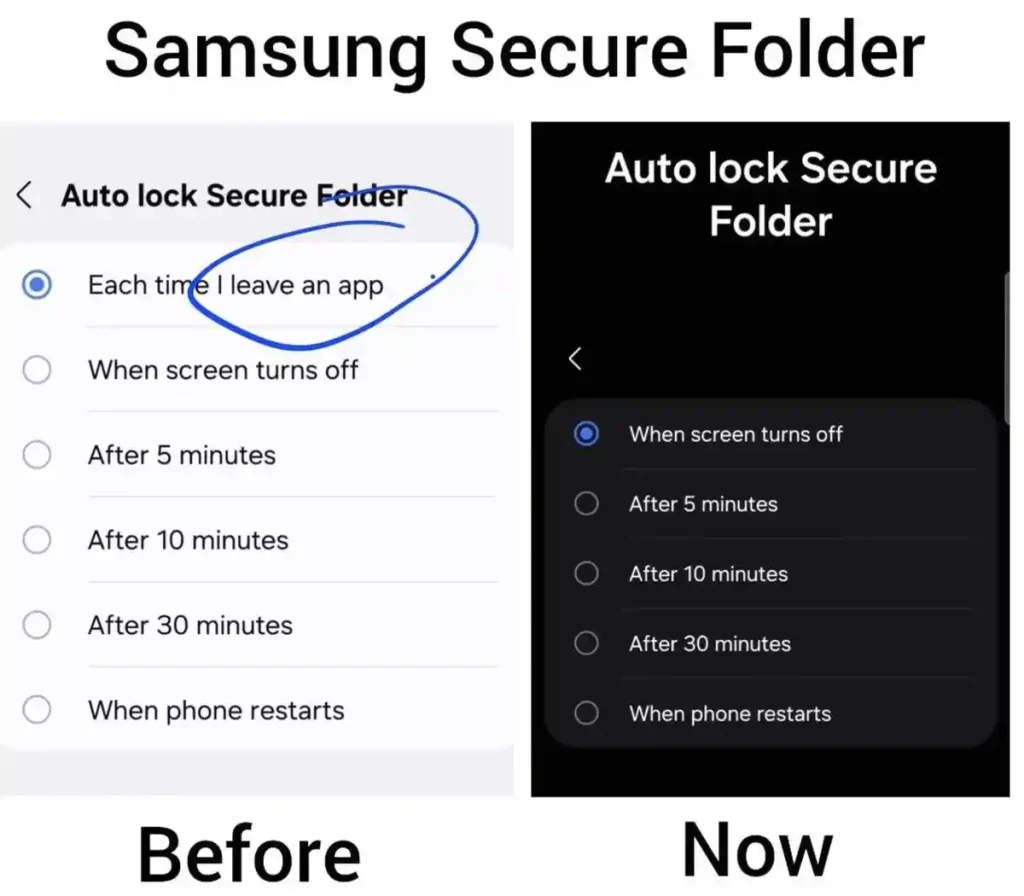 آپدیت One UI 8 یک گزینه امنیتی مهم را از پوشه امن سامسونگ حذف کرده است 1 One UI 8 Secure Folder 2 آپدیت One UI 8 یک گزینه امنیتی مهم را از پوشه امن سامسونگ حذف کرده است